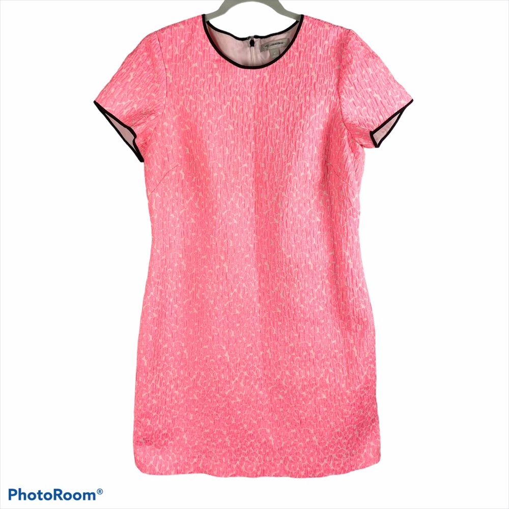 Banana Republic Neon Pink Dress with Black Trim 10